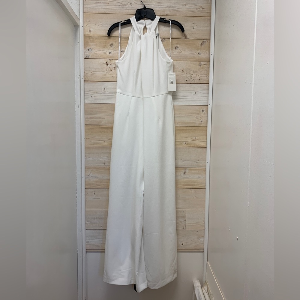 NWT Julia Jordan Halter Neck Wide Leg Jumpsuit Ivory